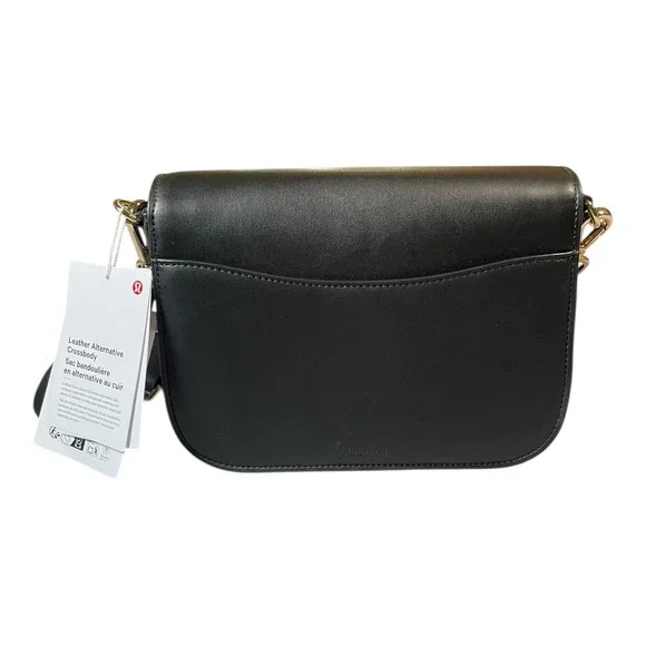 Lululemon Cactus Leather Crossbody Bag Black With Gold Hardware & Dust Bag - Picture 3 of 16